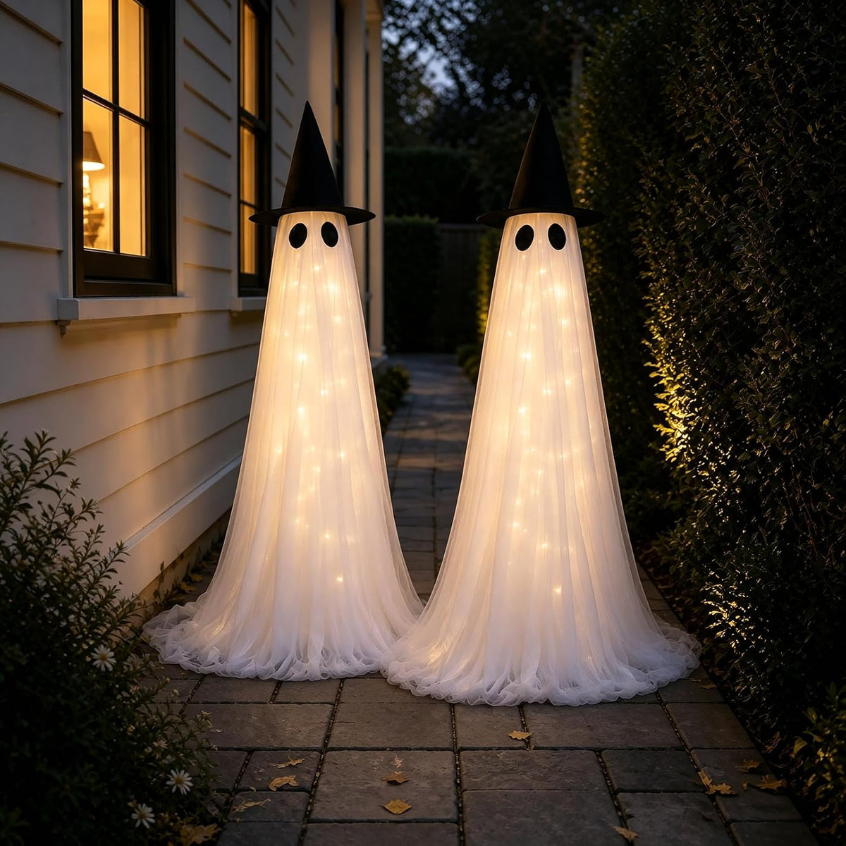 2 Pack 5 Ft Large Light Up Ghost Decor - Halloween Decorations Outdoor