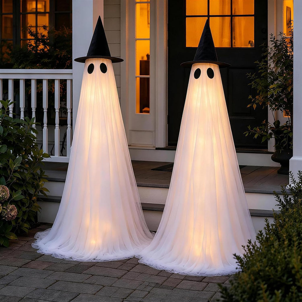 2 Pack 5 Ft Large Light Up Ghost Decor - Halloween Decorations Outdoor